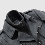 Leopold - Men's Wool Coat with Notch Collar and Dual Closure