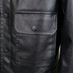 Leroy - Men's Vintage Leather Jacket with Snap Closure