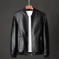 Lincoln - Men's Leather Bomber Jacket with Ribbed Cuffs