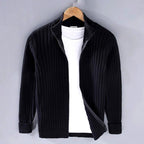 Lucas - Men's Ribbed Full-Zip Cardigan