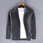 Lucas - Men's Ribbed Full-Zip Cardigan