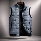 Magnus - Men's Padded Vest with Stand Collar and Zip Pockets