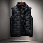 Magnus - Men's Padded Vest with Stand Collar and Zip Pockets
