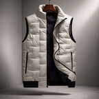 Magnus - Men's Padded Vest with Stand Collar and Zip Pockets