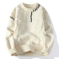 Marcellus - Men's Shredded Patchwork Crewneck Sweater
