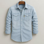 Mark - Men's Long-Sleeve Denim Shirt with Flap Pockets