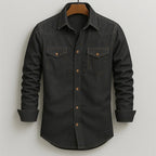 Mark - Men's Long-Sleeve Denim Shirt with Flap Pockets
