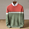 Matteo - Men's Striped Colorblock Crew Neck Sweater