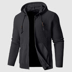 Matthias - Men's Textured Zip Hoodie with Kangaroo Pocket