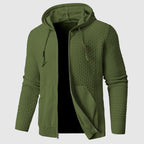 Matthias - Men's Textured Zip Hoodie with Kangaroo Pocket