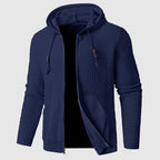 Matthias - Men's Textured Zip Hoodie with Kangaroo Pocket
