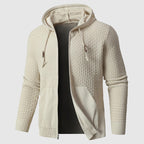 Matthias - Men's Textured Zip Hoodie with Kangaroo Pocket