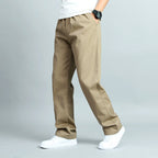 Michael - Men's Elastic Waist Straight Leg Trousers
