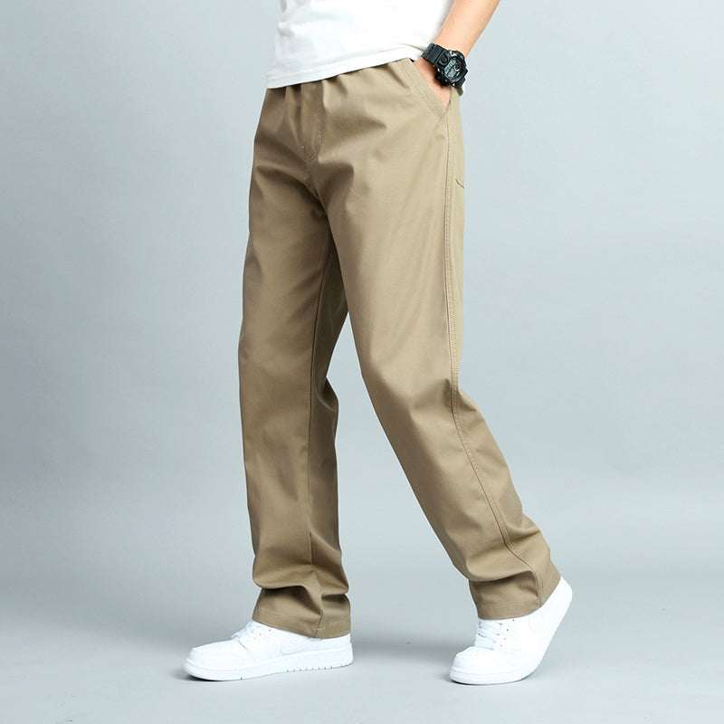 Michael - Men's Elastic Waist Straight Leg Trousers