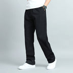 Michael - Men's Elastic Waist Straight Leg Trousers