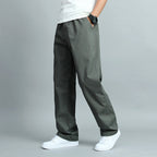 Michael - Men's Elastic Waist Straight Leg Trousers