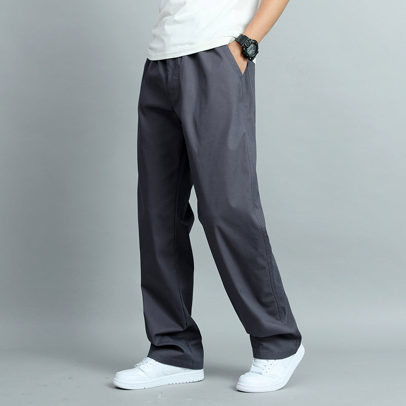 Michael - Men's Elastic Waist Straight Leg Trousers