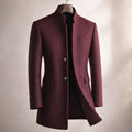 Michael - Men's Tailored Overcoat with Stand Collar
