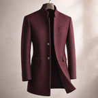 Michael - Men's Tailored Overcoat with Stand Collar