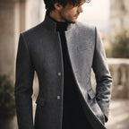 Michael - Men's Tailored Overcoat with Stand Collar