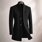 Michael - Men's Tailored Overcoat with Stand Collar