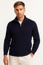 Nolan - Men's Cable-Knit Half-Zip Pullover