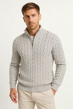 Nolan - Men's Cable-Knit Half-Zip Pullover