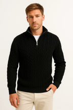 Nolan - Men's Cable-Knit Half-Zip Pullover