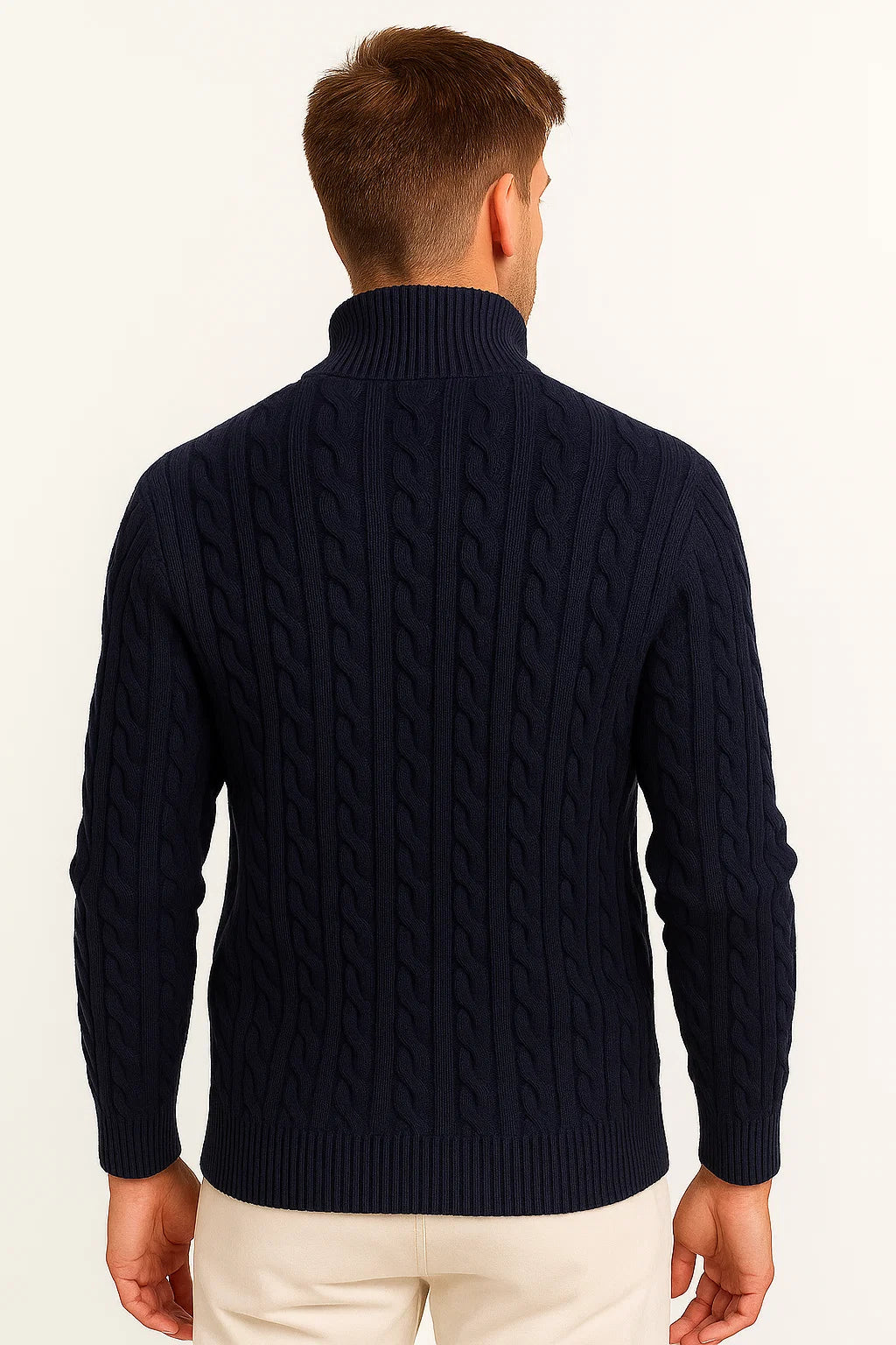 Nolan - Men's Cable-Knit Half-Zip Pullover