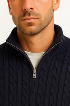 Nolan - Men's Cable-Knit Half-Zip Pullover