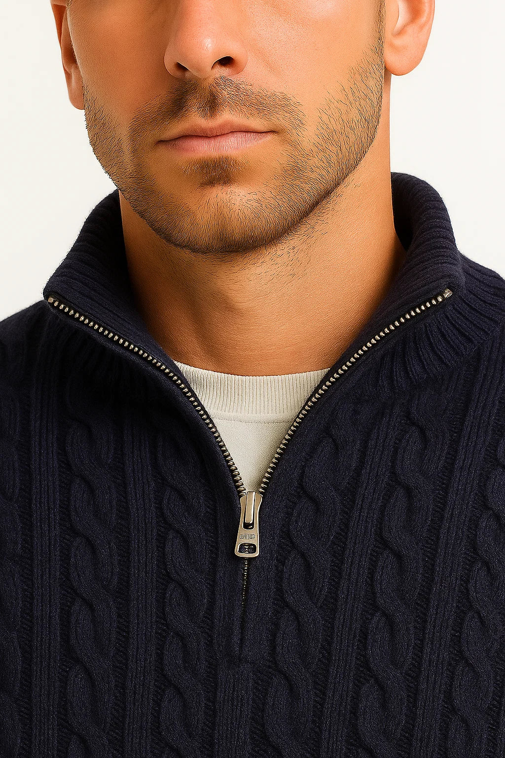 Nolan - Men's Cable-Knit Half-Zip Pullover