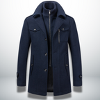 Orrin - Men's Wool-Blend Coat with Notch Lapels