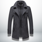 Orrin - Men's Wool-Blend Coat with Notch Lapels