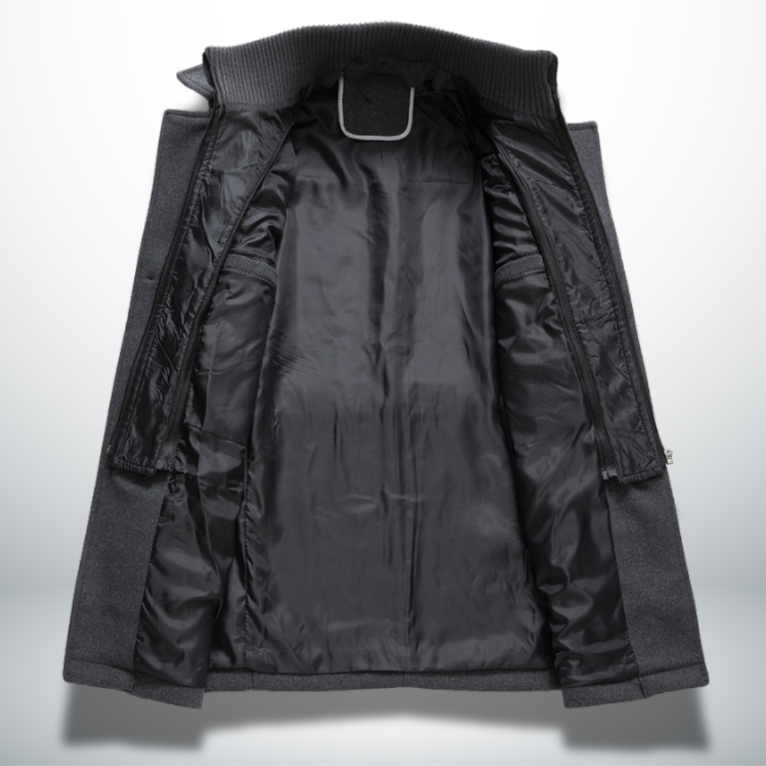 Orrin - Men's Wool-Blend Coat with Notch Lapels