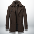 Orrin - Men's Wool-Blend Coat with Notch Lapels