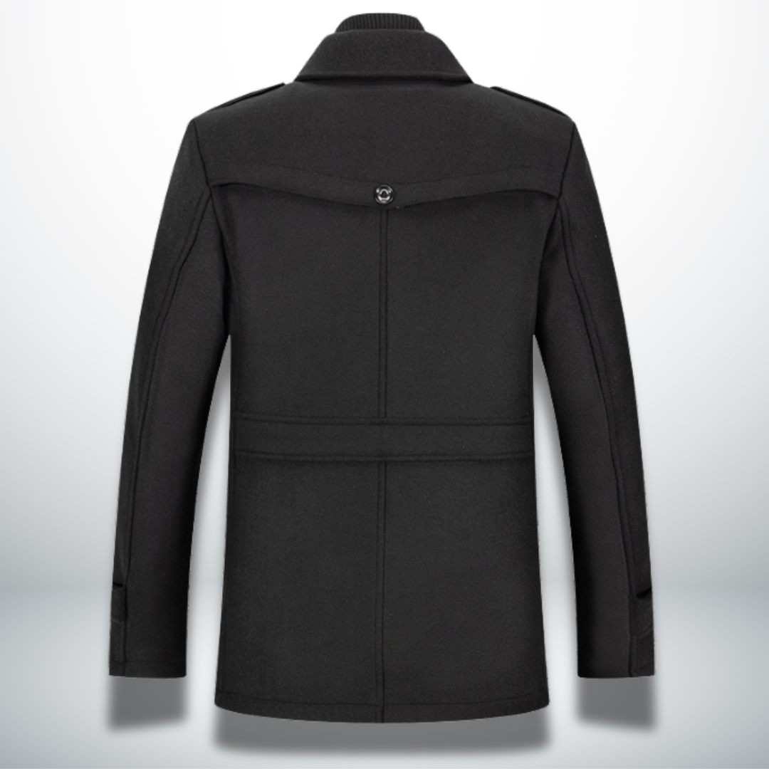 Orrin - Men's Wool-Blend Coat with Notch Lapels