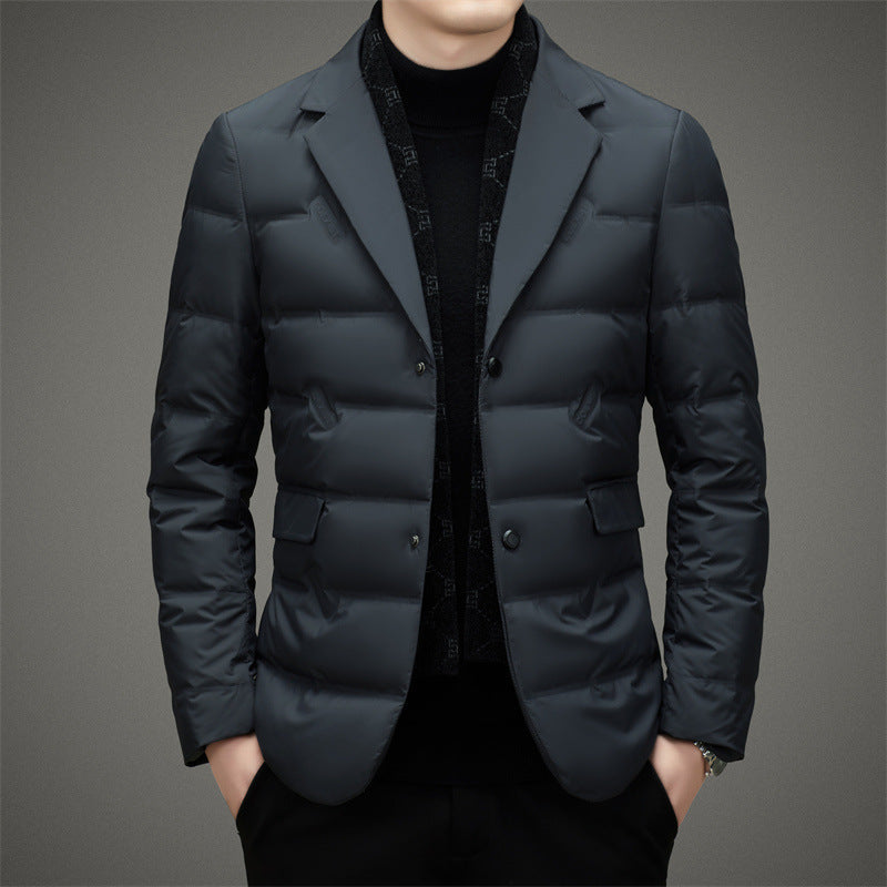 Orville - Men's Down-Insulated Blazer with Notch Lapels