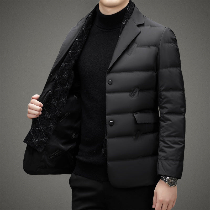 Orville - Men's Down-Insulated Blazer with Notch Lapels