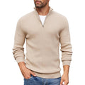 Orville - Men's Ribbed Knit Half-Zip Mock-Neck Sweater