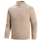 Orville - Men's Ribbed Knit Half-Zip Mock-Neck Sweater