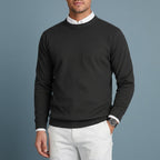 Oscar - Men's Textured Crew Neck Pullover Sweater