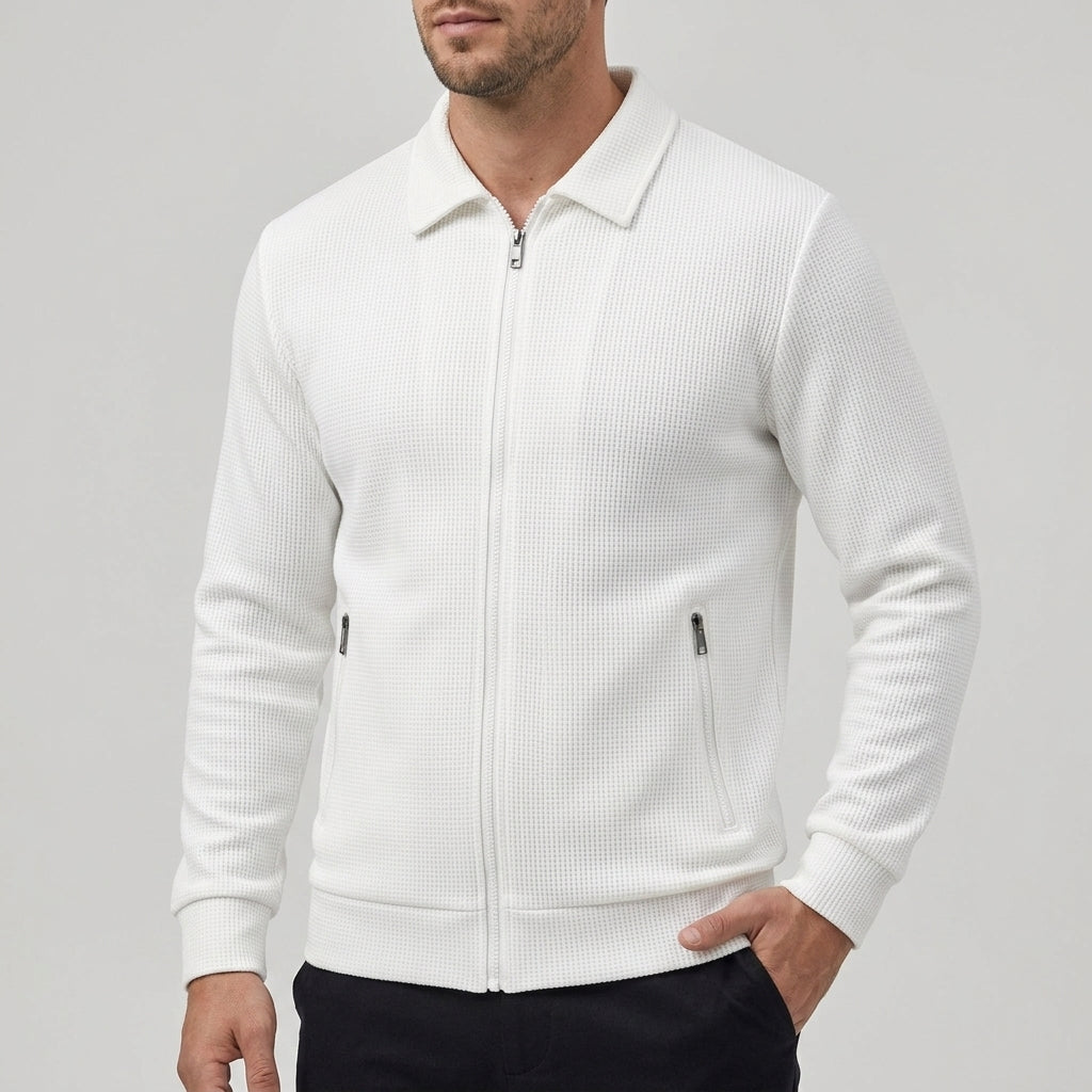 Parker - Men's Textured Bomber Jacket with Zip Front
