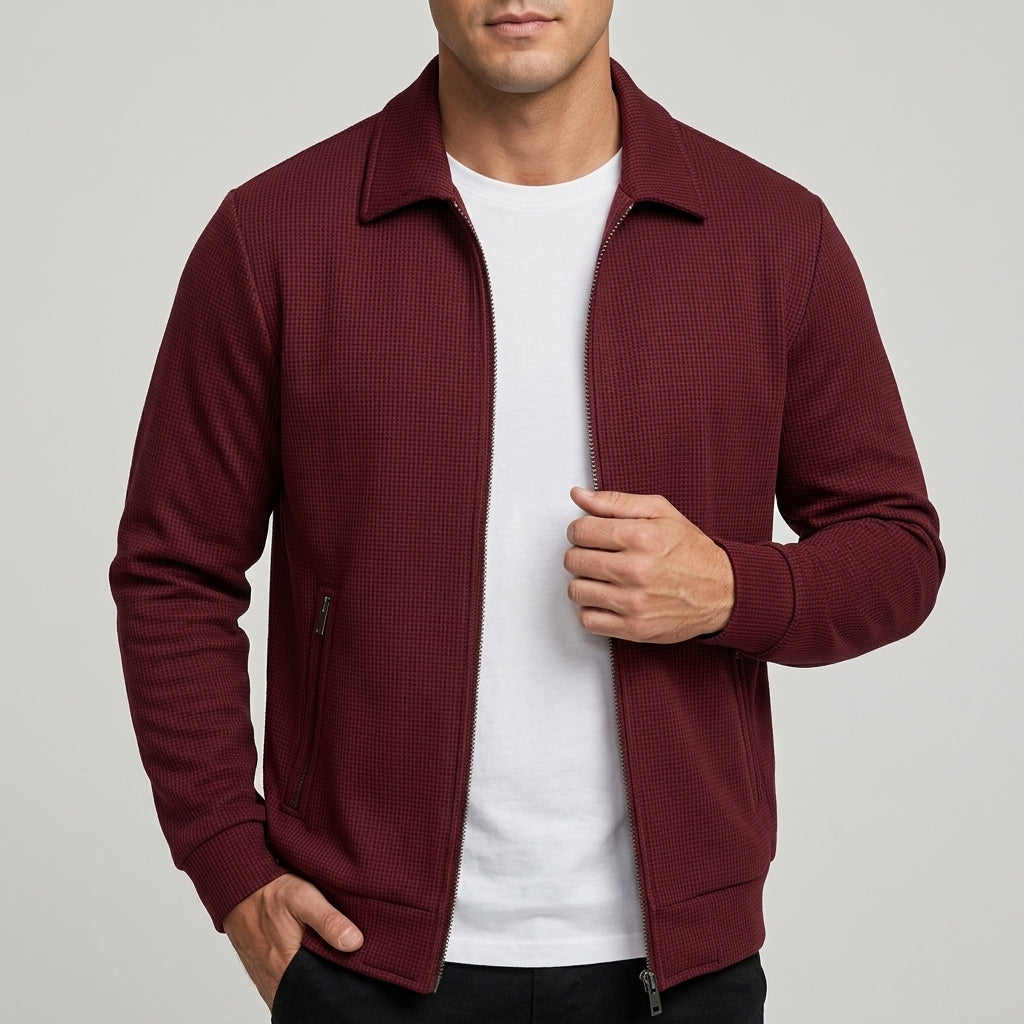 Parker - Men's Textured Bomber Jacket with Zip Front