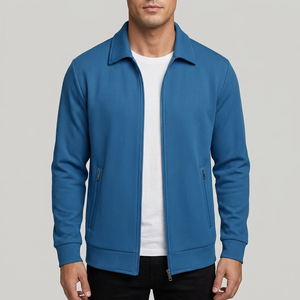 Parker - Men's Textured Bomber Jacket with Zip Front