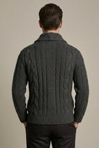 Remi - Men's Cable Knit Cardigan with Shawl Collar