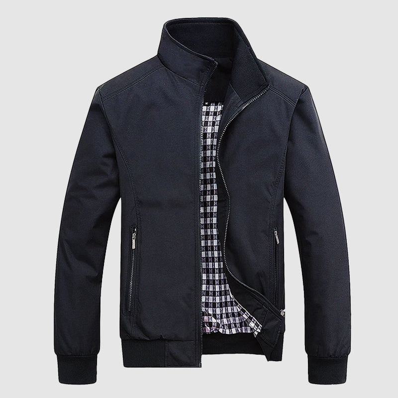 Robert - Men's Zip-Front Bomber Jacket with Ribbed Cuffs