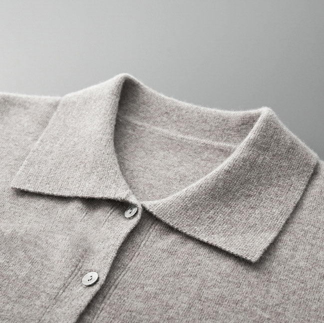 Rowan - Men's Button-Front Merino Wool Cardigan with Spread Collar