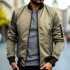 Rowan - Men's Lightweight Bomber Jacket with Ribbed Collar