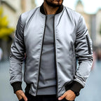 Rowan - Men's Lightweight Bomber Jacket with Ribbed Collar