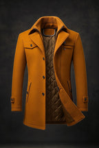 Rowan - Men's Wool Coat with Quilted Satin Lining